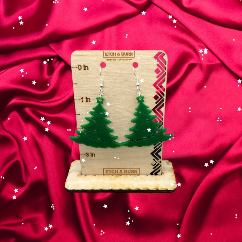 Christmas Tree Bling Dangling Earrings